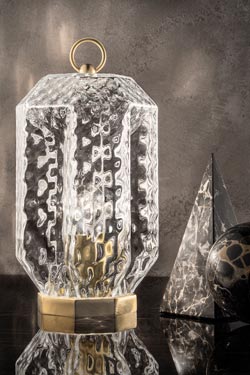 Lampe forme lanterne en verre soufflé  - Lampe de table by Masiero