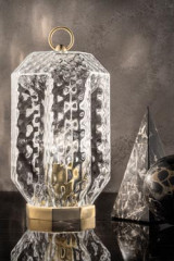 Lampe forme lanterne en verre soufflé  - Lampe de table by Masiero