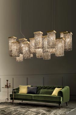 Lustre en cristal fumé 12 lumières Skyline