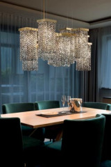 Lustre en cristal fumé 12 lumières Skyline - Lustre by Masiero