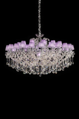 Lustre en verre et structure métal chromé 36 lumières - Lustre by Masiero