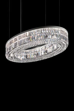 Lustre ovale en cristal 12 lumières - Lustre by Masiero