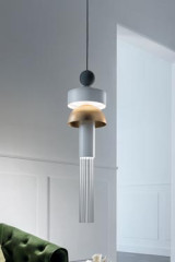 Contemporary gray, white and gold pendant lamp Nappe XL1  - Pendants by Masiero