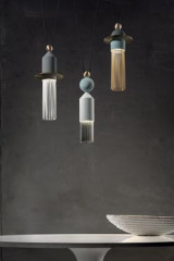 Contemporary style triple pendant painted metal Nappe C3 - Pendants by Masiero