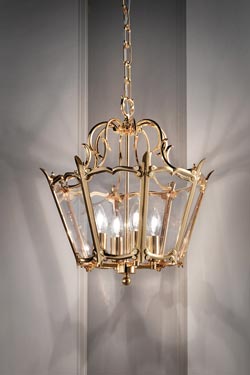 Hanging lamp golden lantern 4 lights - Pendants by Masiero