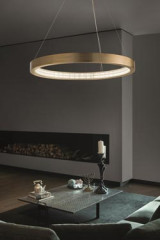 Patinated brass ring pendant Libe 90cm - Pendants by Masiero