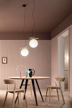 Posy white glass ball contemporary gold pendant light - Pendants by Masiero
