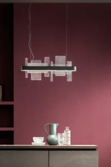Ribbon pendant lamp black and clear glass 70cm - Pendants by Masiero