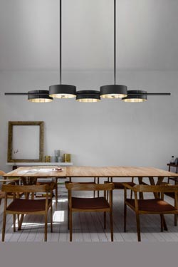 Sound black and gold pendant lamp - Pendants by Masiero