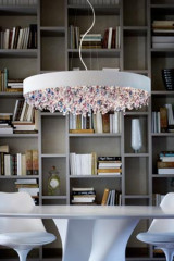 Very large Ola pendant in matt white painted metal - Pendants by Masiero