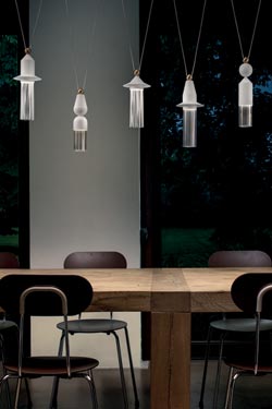 White contemporary pendant Nappe