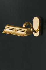 Gold-plated bedside wall light with engraved pattern - Picture lighting by Masiero
