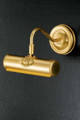Small matt gold-plated cylindrical picture light - Picture lighting by Masiero