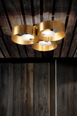 Plafonnier doré contemporain, 3 lumières collection Sound - Plafonnier by Masiero