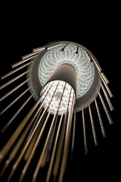 Suspension contemporaine grise, blanche et dorée Nappe XL1