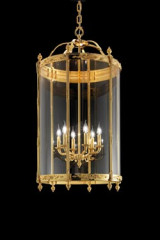 Suspension lanterne traditionnelle dorée 6 lumières - Suspension by Masiero