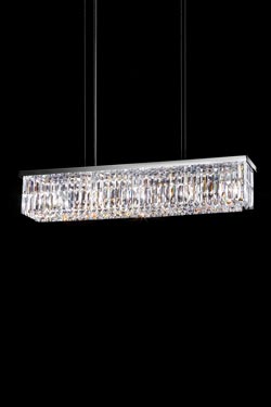 Suspension rectangulaire en cristal 6 lumières - Suspension by Masiero