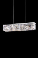 Suspension rectangulaire en cristal 6 lumières - Suspension by Masiero