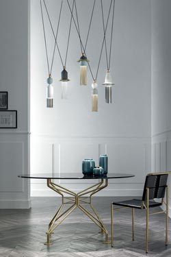 Suspension triple style contemporain en métal peint Nappe C3