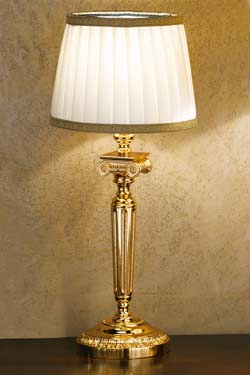 Gold-plated bronze table lamp with round base - Table lamps by Masiero