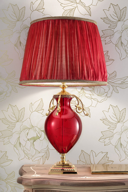 Red glass table lamp - Table lamps by Masiero