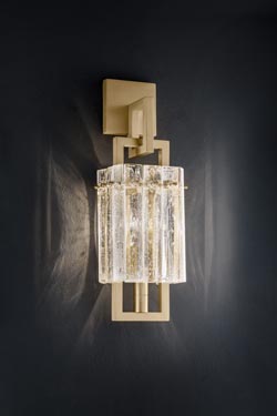 Crek gold sconce and rock crystal glass - Wall lights by Masiero