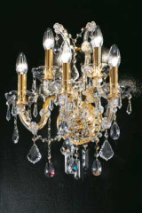 5-light crystal and gold-plated metal bouquet wall light  - Wall lights by Masiero