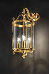 3-light golden lantern sconce - Wall lights by Masiero