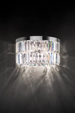 Half-round wall sconce 2 lights in crystal - Wall lights by Masiero