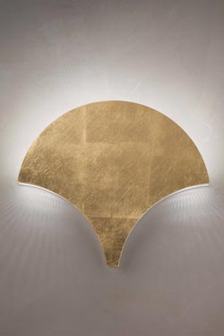 Palm fan wall lamp in gold leaf finish - Wall lights by Masiero
