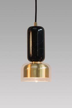 Andromède suspension en marbre noir et laiton satiné - Suspension by Matlight