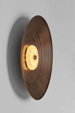 Applique disque bronze et albâtre Gong - Applique by Matlight