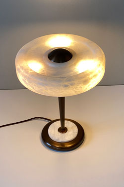 Benny lampe de table Art-Déco avec abat-jour en albâtre