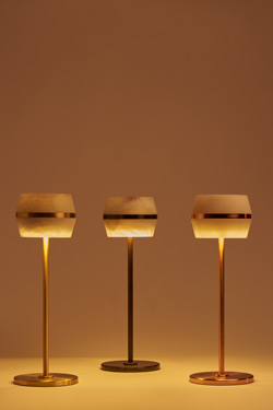 Tommy bronze and white alabaster cordless lamp