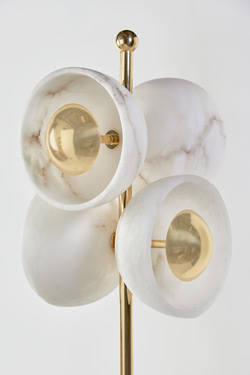 Butterfly double floor lamp in brass and alabaster