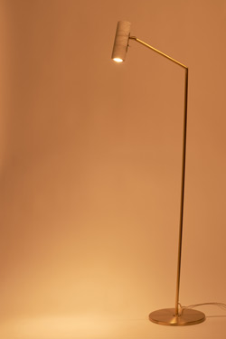 Flamingo gold and alabaster adjustable reading lamp