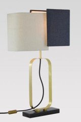 Lampe de table en marbre noir et laiton satiné Marquinia  - Lampe de table by Matlight