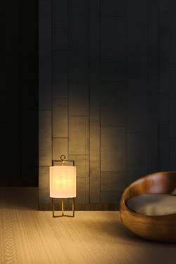 Lampe de table lanterne en albâtre et bronze Lantern