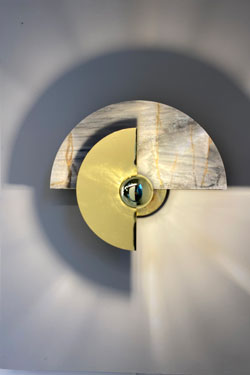 Levante applique cadran solaire doré et onyx bleu