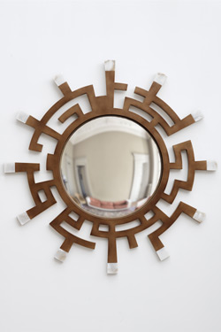 Miroir convexe bronze et albâtre Circe - Miroir by Matlight