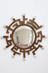 Bronze and alabaster convex mirror Circe - Mirrors by Matlight