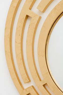 Nemesi convex mirror with gold leaf finish