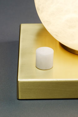 Moons lampe de table boule en albâtre