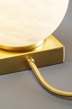 Moons lampe de table boule en albâtre