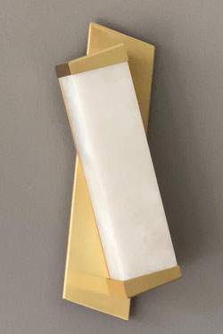 Offset applique géométrique en albâtre et laiton