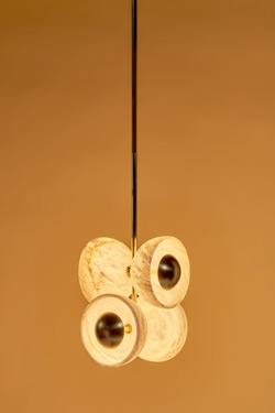Alabaster pendant lamp with integrated LED light Butterfly