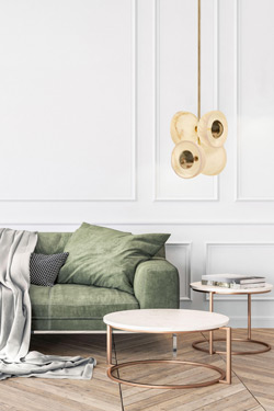Alabaster pendant lamp with integrated LED light Butterfly