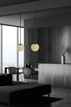 Alabaster Moon round alabaster pendant light