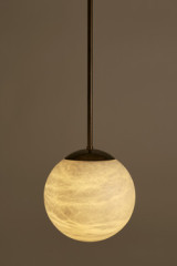 Alabaster Moon round alabaster pendant light - Pendants by Matlight