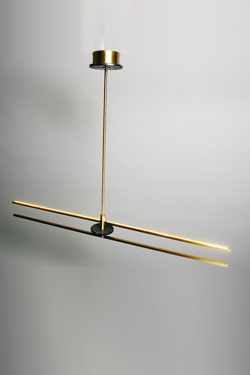  Essential satin brass and black marble Marquiniapendant - Pendants by Matlight
